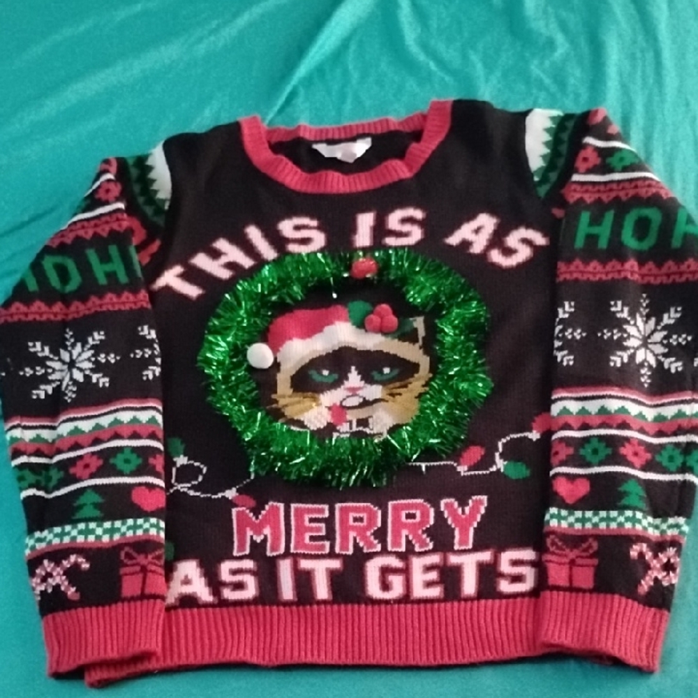 No Boundaries Black and Red Holiday Sweater